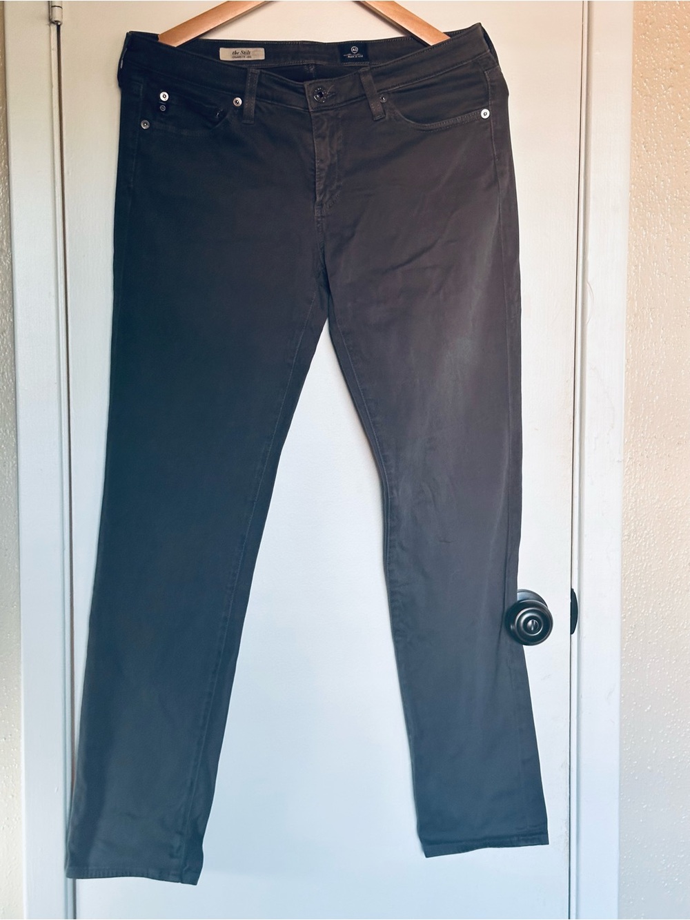 AG Adriano Goldschmied the stilt Cigarette Leg jeans 30 R dark charcoal Grey